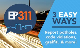 Report potholes, code violations, graffiti, & more with 311